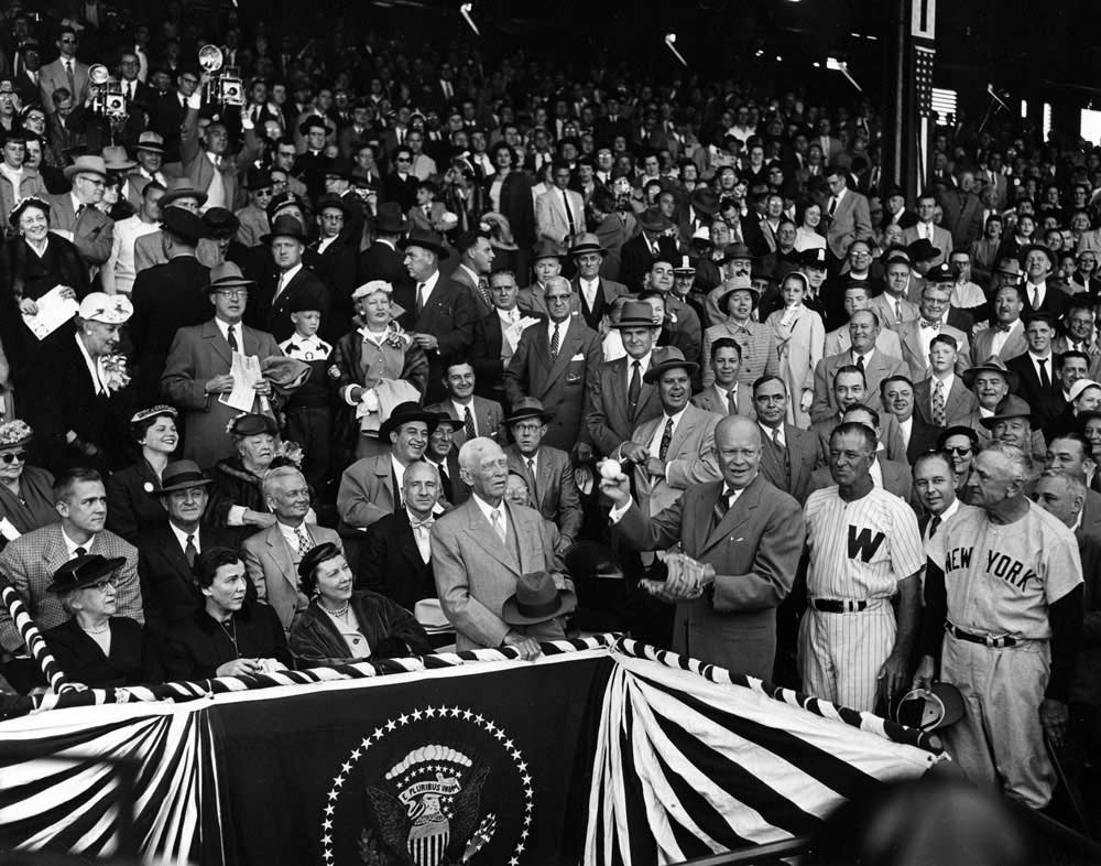 File:Harry Truman throws first pitch at 1952 Washington Senators season  opener.JPG - Wikipedia