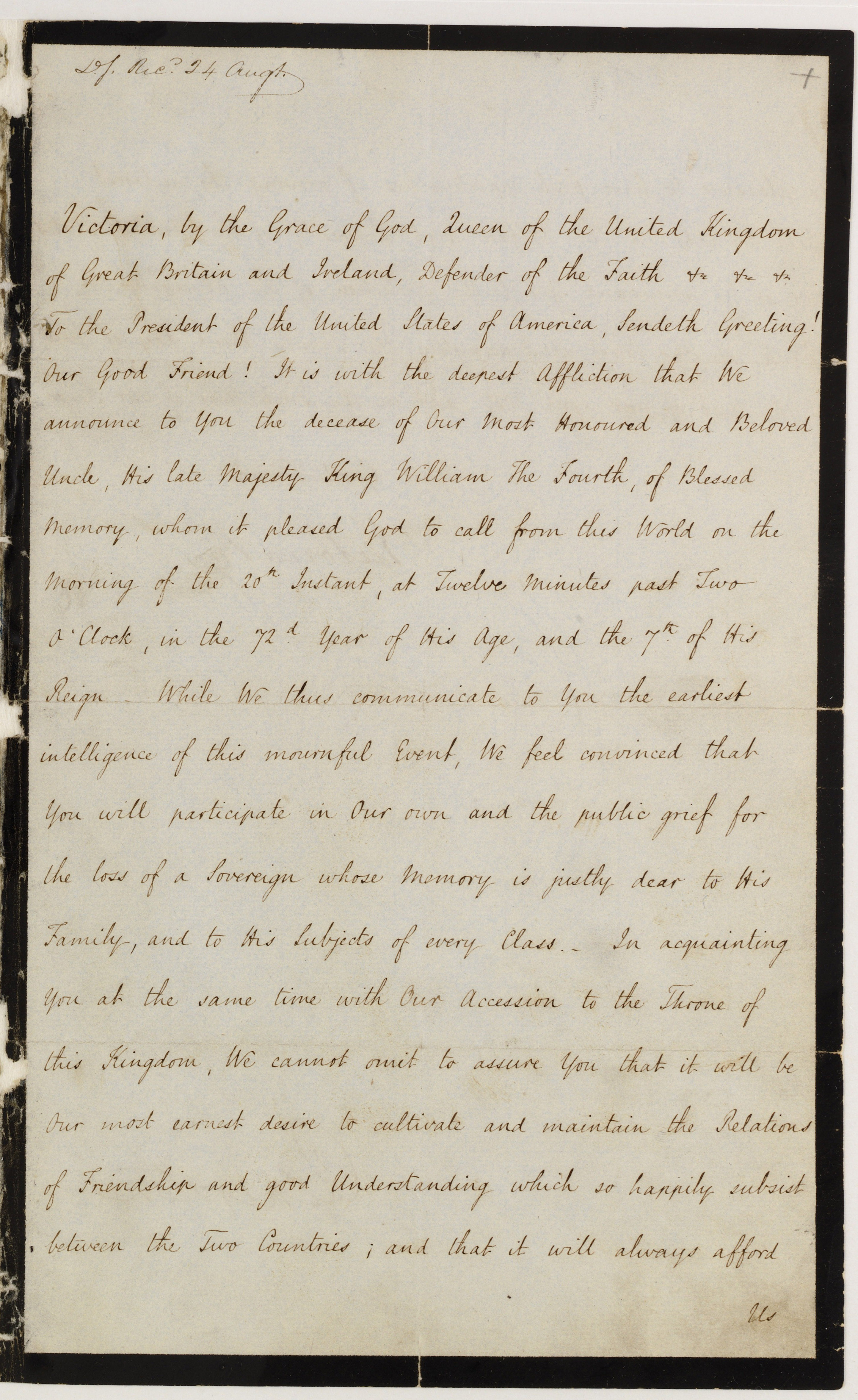 Letter written by 'DRUNK' Queen Victoria using 'early text speak